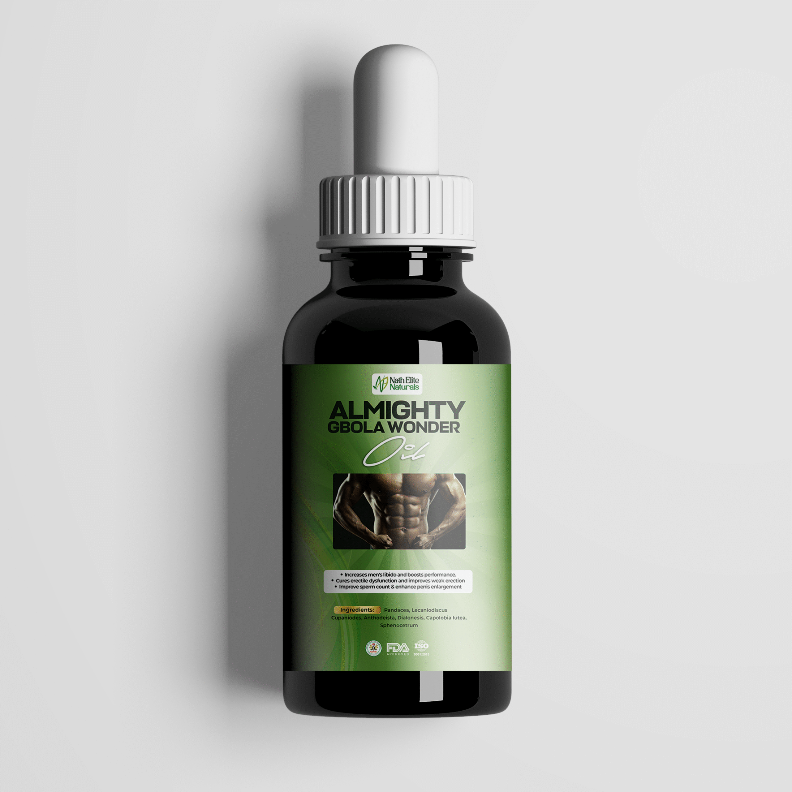 Almighty Gbola Dropper bottle label Oil Mock Almighty Gbola Dropper bottle label Oil Mock